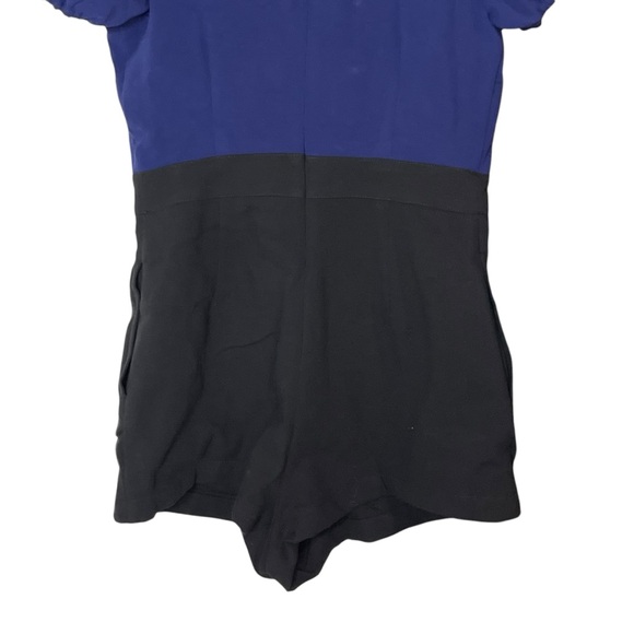 Anthropologie Maeve Puff-Sleeve Colorblock Scallop Pearl Romper Dress Size 6 - Picture 9 of 14